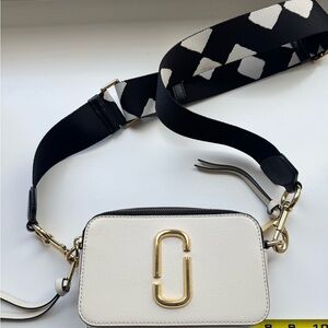Marc Jacobs Cream and Black Crossbody Bag with Gold Accents